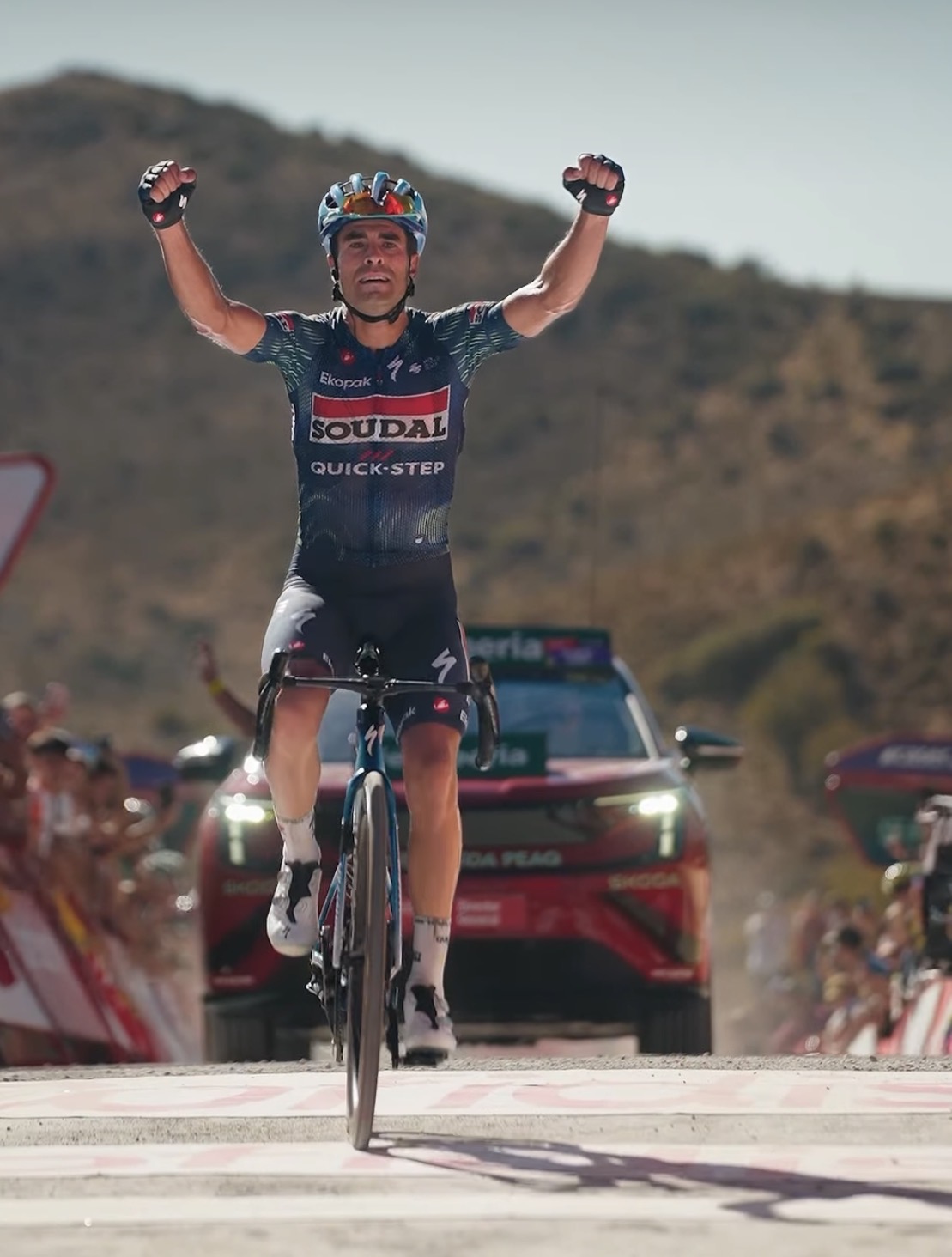 Mikel Landa celebrating at the Vuelta a España